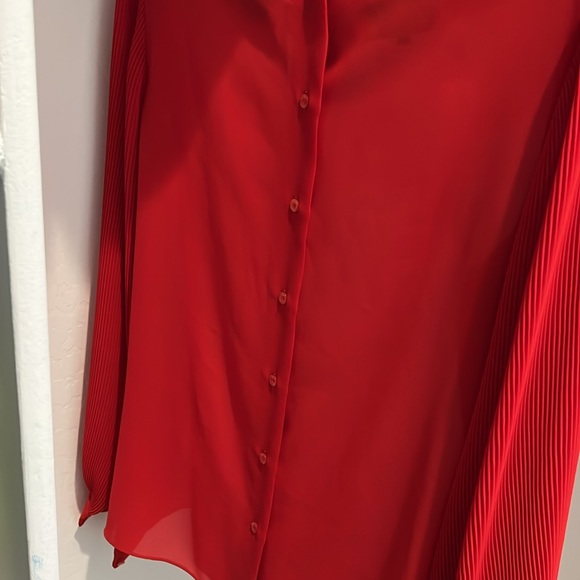 NWOT Classy, Sophisticated Pierre Cardin Red Blouse | Size 10 | Buttons on Back - Picture 5 of 11